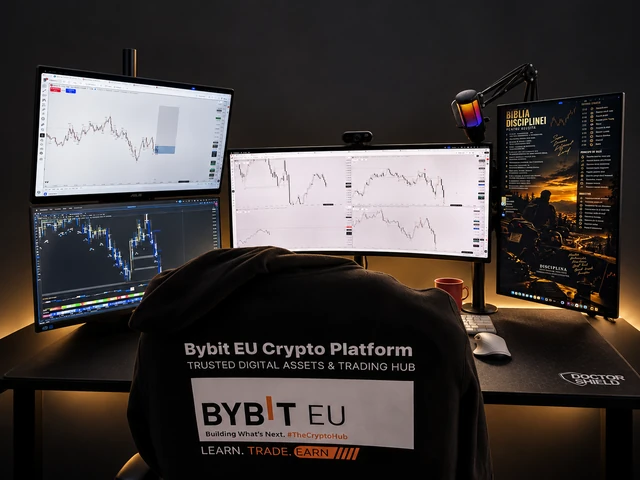 Biroul meu de trading, cu grafice și instrumente de analiză pe monitoare